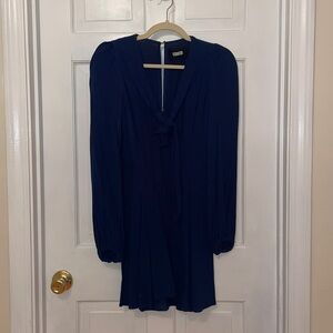 Reformation Navy Tie Neck Dress